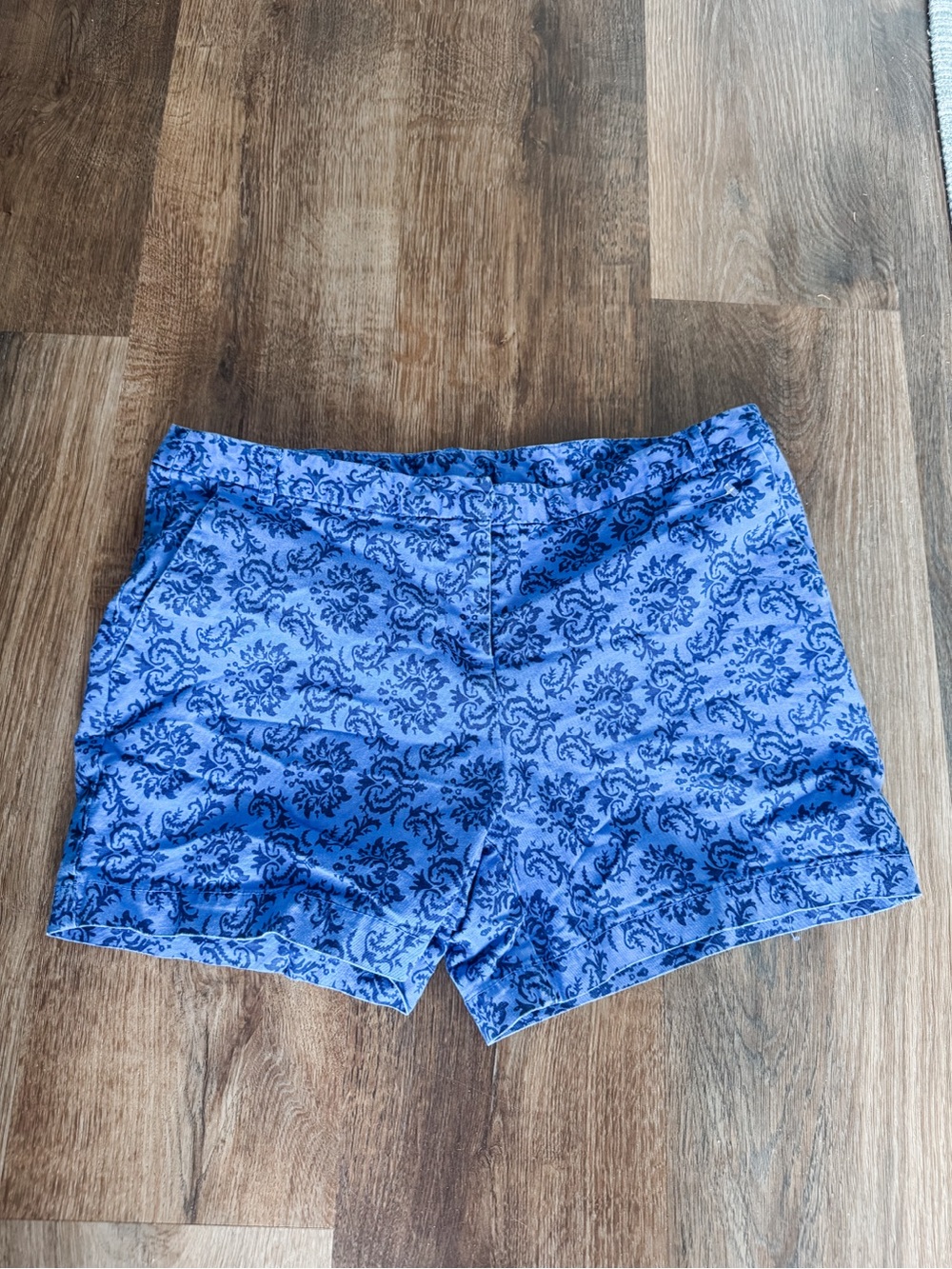 Blue Patterned Women's Shorts